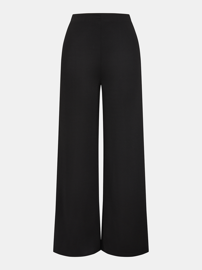 Sleeveless Crop Top & Wide-Leg Pants Set
