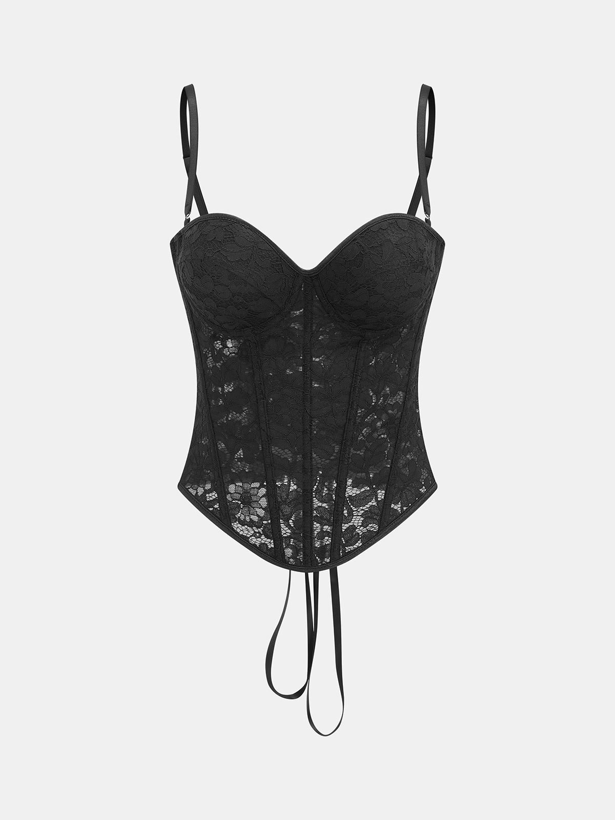 Lace Sweetheart Neck Corset Top