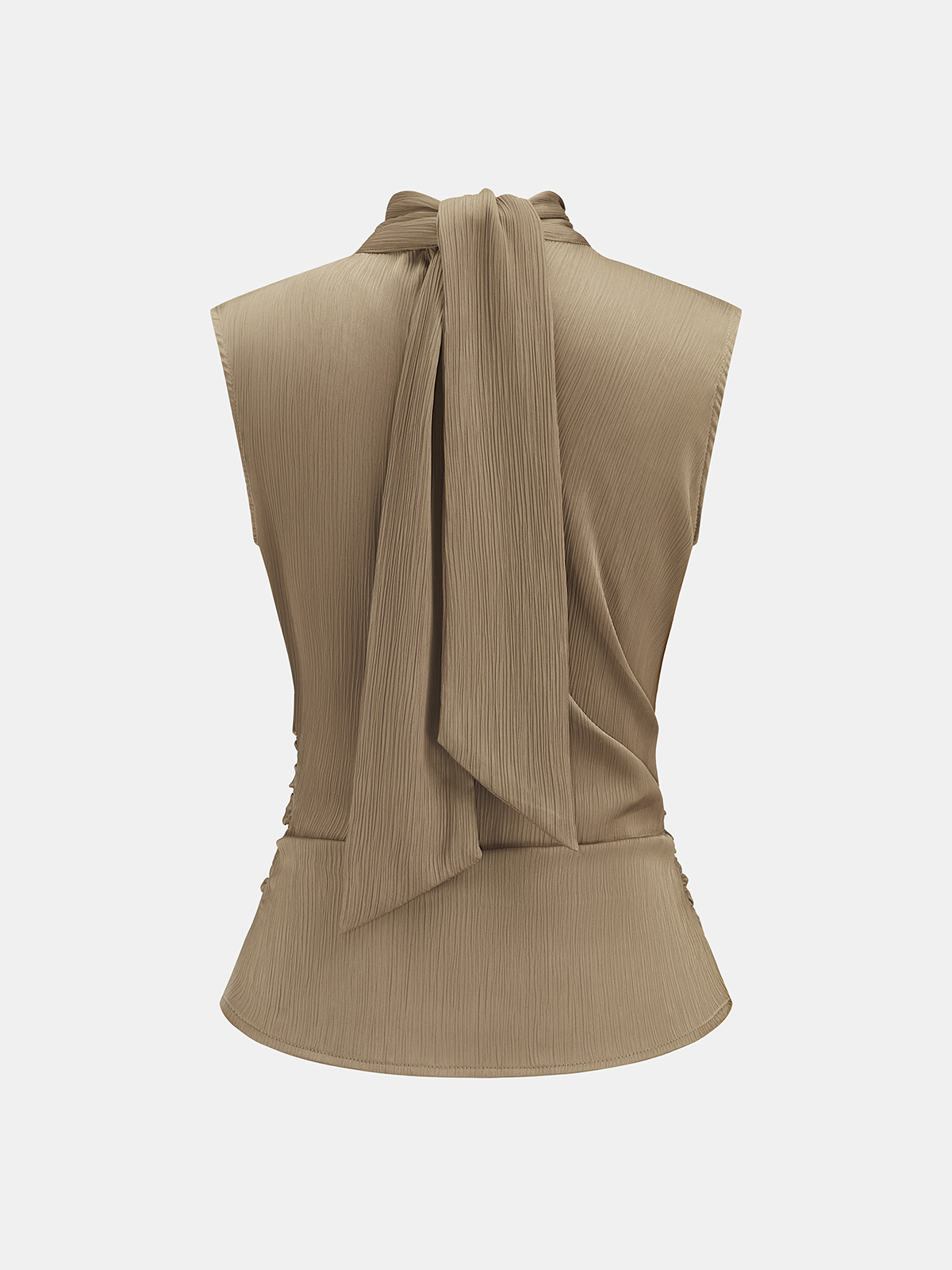 Turtleneck Ruched Top & Wide-Leg Pants Set