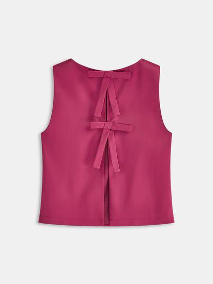 Bow Detail Sleeveless Top & Mini Skirt Set