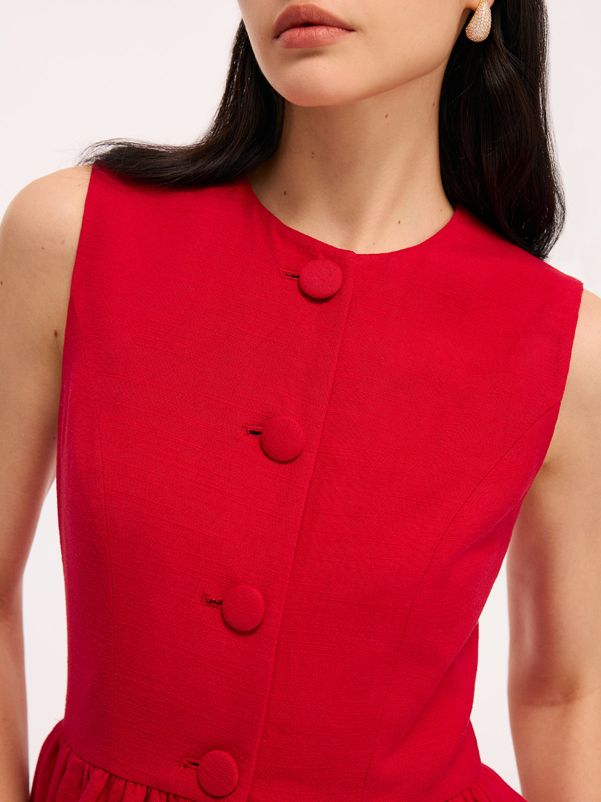 Sleeveless Peplum Top & Shorts Set