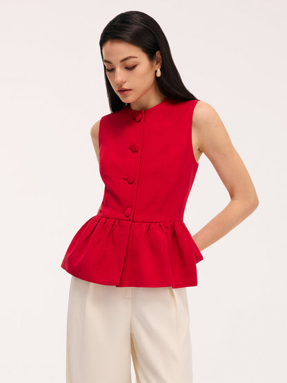 Sleeveless Peplum Top & Shorts Set