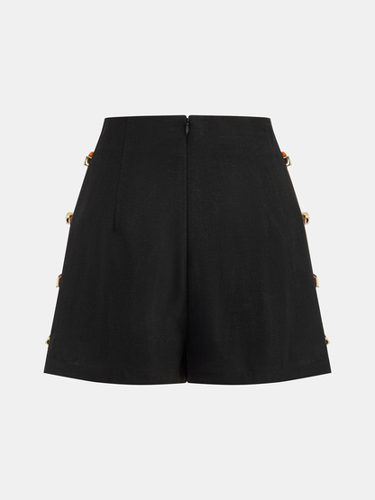 Tortoiseshell Detail Sleeveless Top & Shorts Set