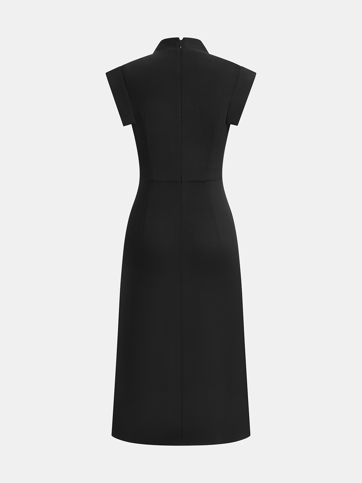 Sleeveless Buckle Split Midi Bodycon Dress