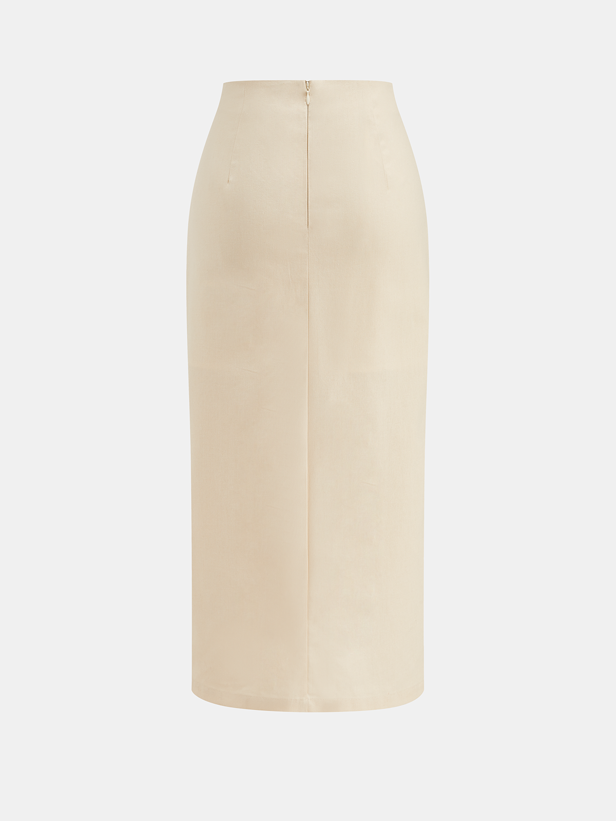 Cotton Linen Ruched Knot Midi Skirt