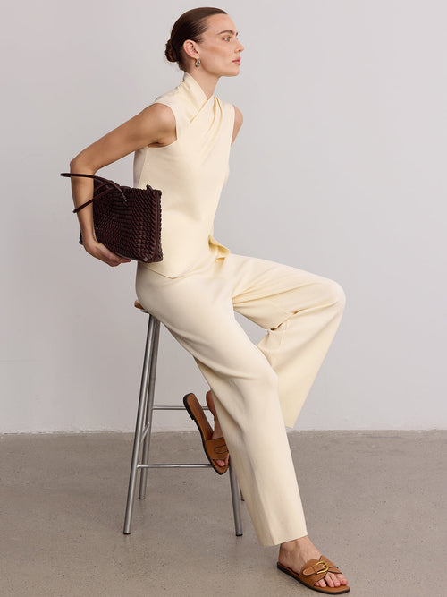 Cross Neck Sleeveless Top & Pants Set