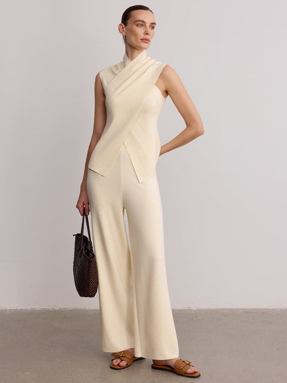 Cross Neck Sleeveless Top & Pants Set