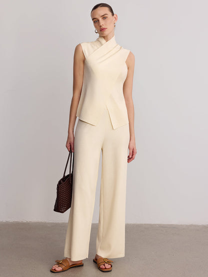 Cross Neck Sleeveless Top & Pants Set