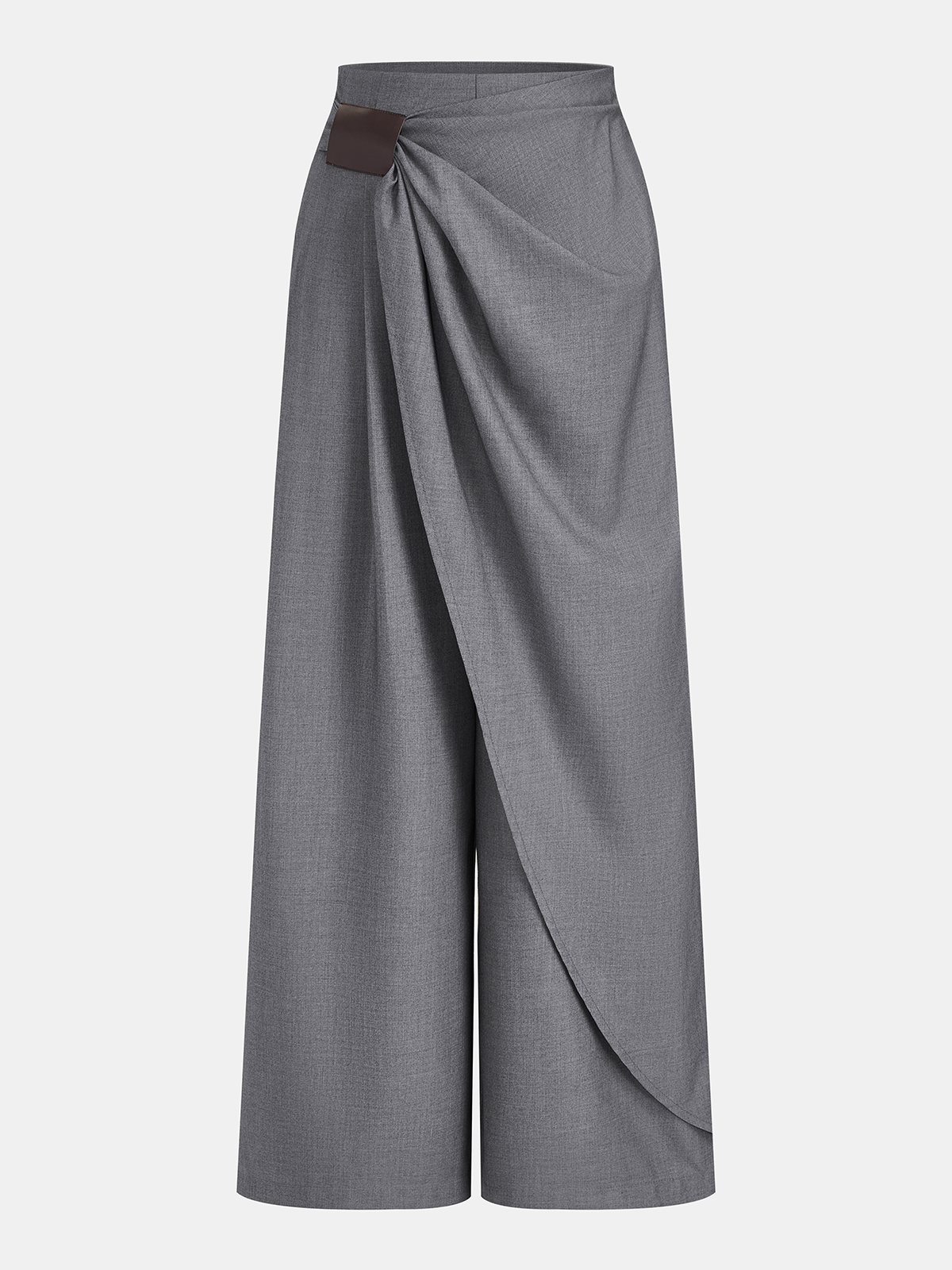 Buckle Detail Wrap Wide Leg Pants