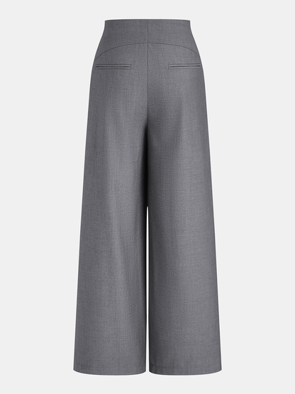 Buckle Detail Wrap Wide Leg Pants