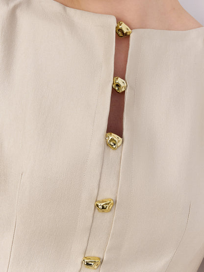 Metal Detail Sleeveless Mini Dress