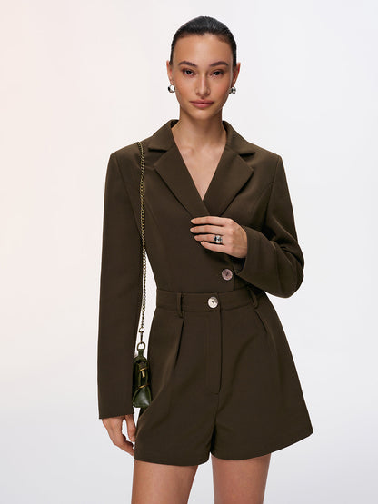 Cropped Blazer & Pleated Shorts Set