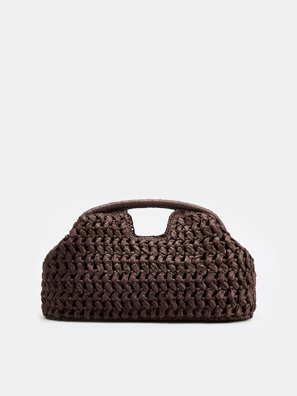 Straw Woven Cloud Clutch Bag