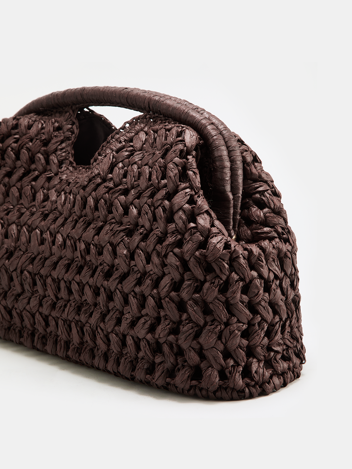 Straw Woven Cloud Clutch Bag