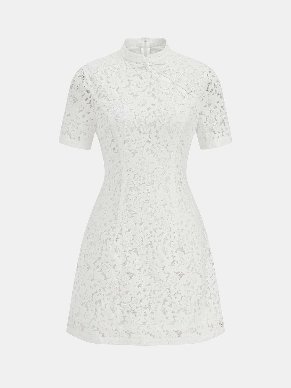Cheongsam Style Lace Short Sleeve Dress