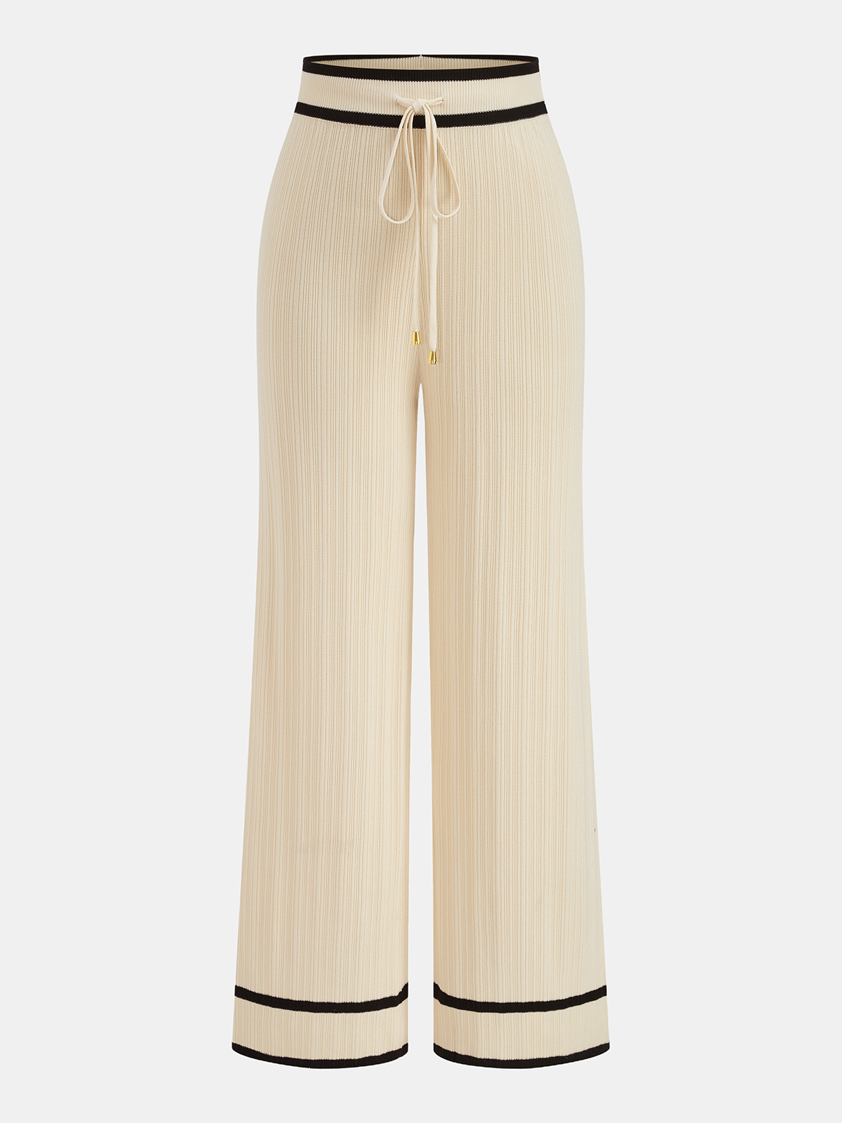 Contrast Trim Polo Top & Drawstring Pants Set