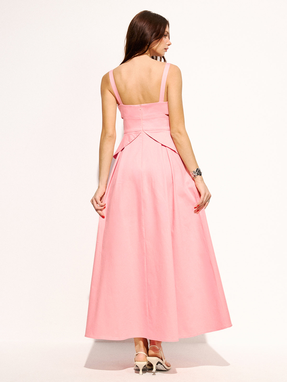 Cotton Cutout Strappy Maxi Dress