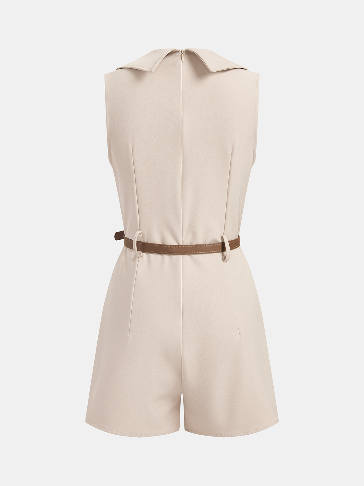 Sleeveless Blazer Style Belted Romper
