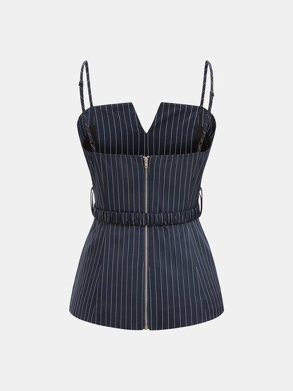 Pinstripe Cami Top & Wide Leg Pants Set