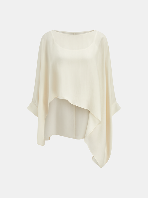 Camisole & Loose Asymmetric Blouse Two-Piece Set