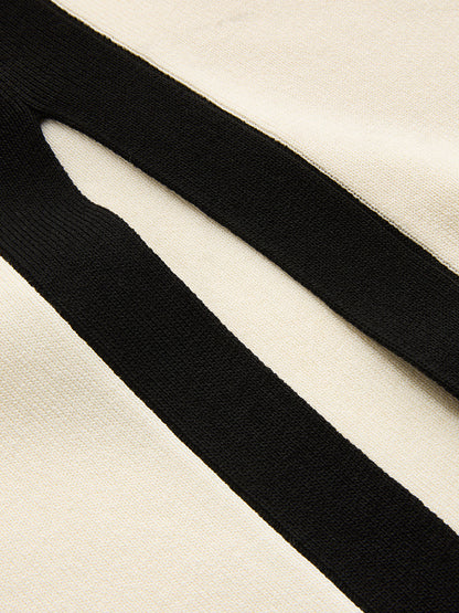 Contrast Trim Horsebit Sleeveless Knit Top