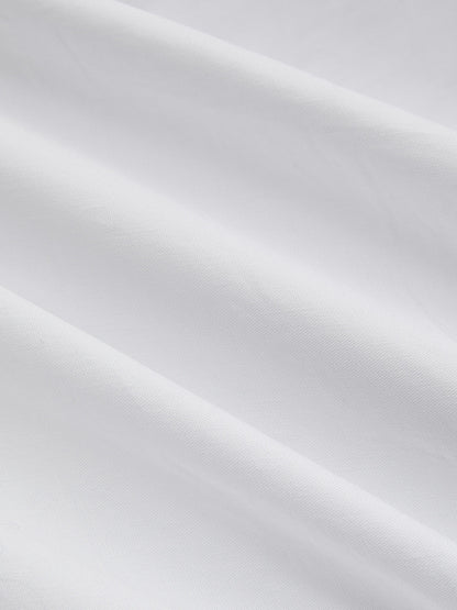 Pleated Cotton Mid-Waist Midi Skirt