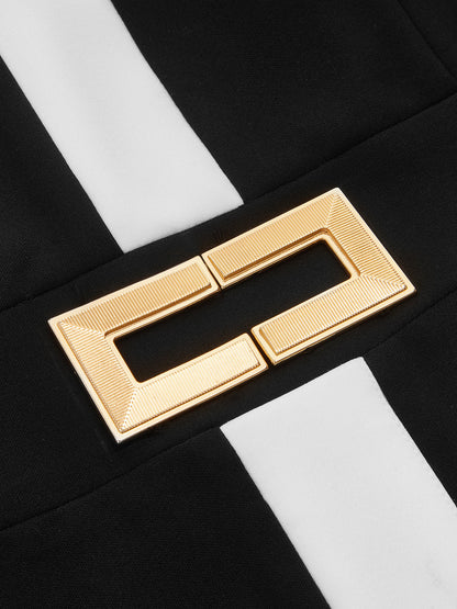 Sleeveless Metal Detail Bodycon Midi Dress