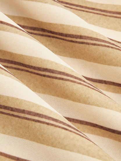 One Shoulder Ruched Striped Maxi Dress