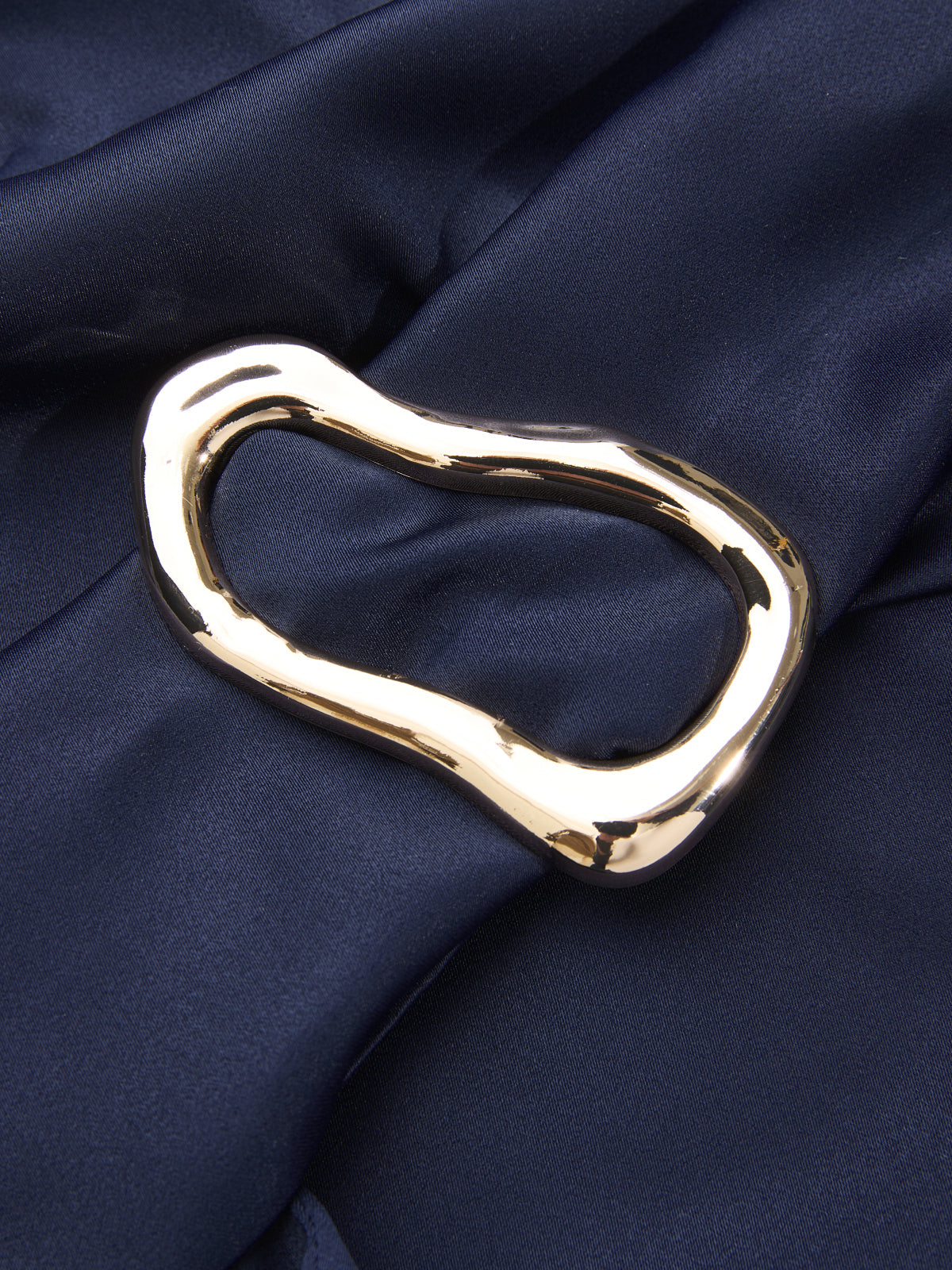 Metal Buckle Cap Sleeve Satin Top