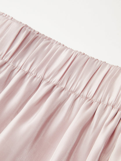Elastic Waist Shiny Lantern Pants