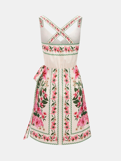 Floral Print Wrap Mini Dress in Upgraded Fabric