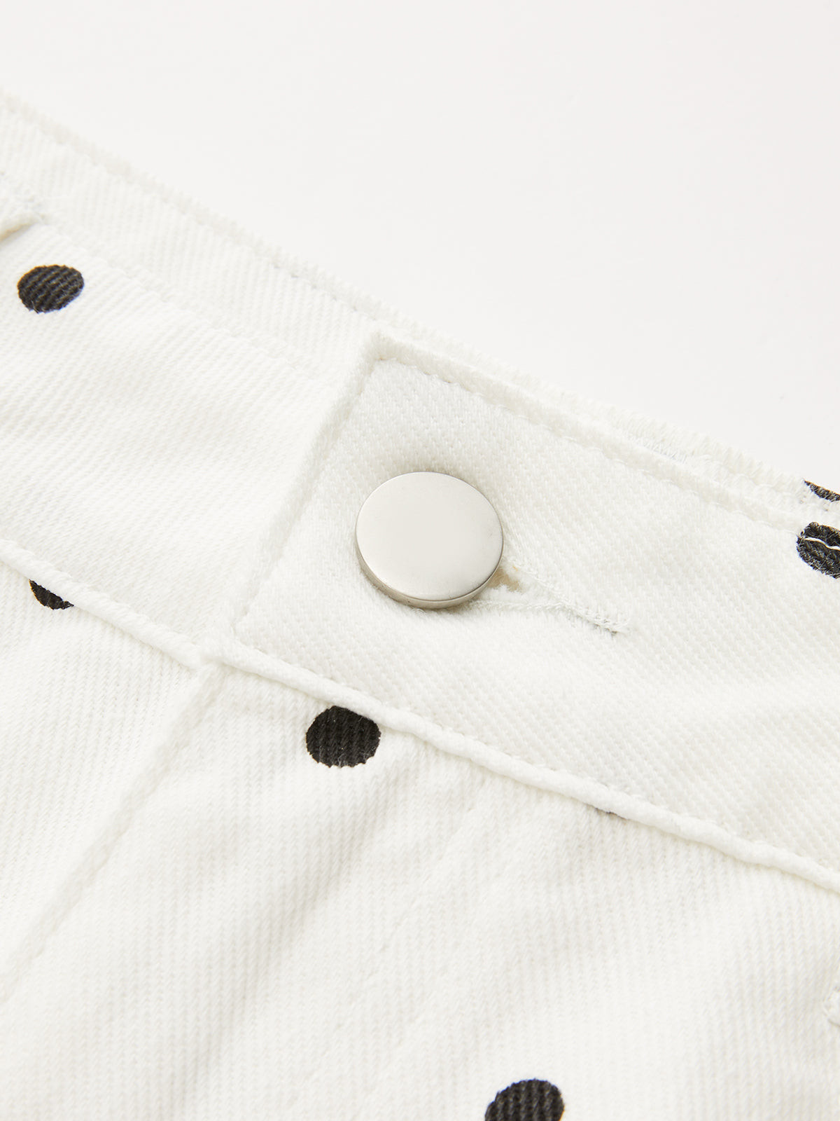 Polka Dot Denim Wide Leg Jeans