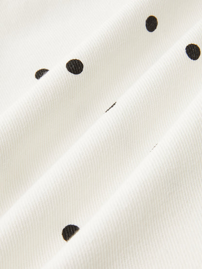 Polka Dot Denim Wide Leg Jeans