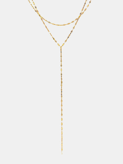 Double Layer Y-Drop Lariat Necklace
