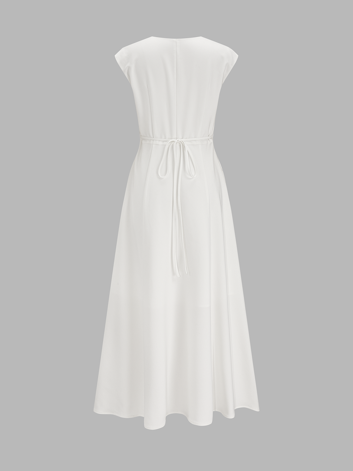V Neck Cap Sleeve Midi Dress