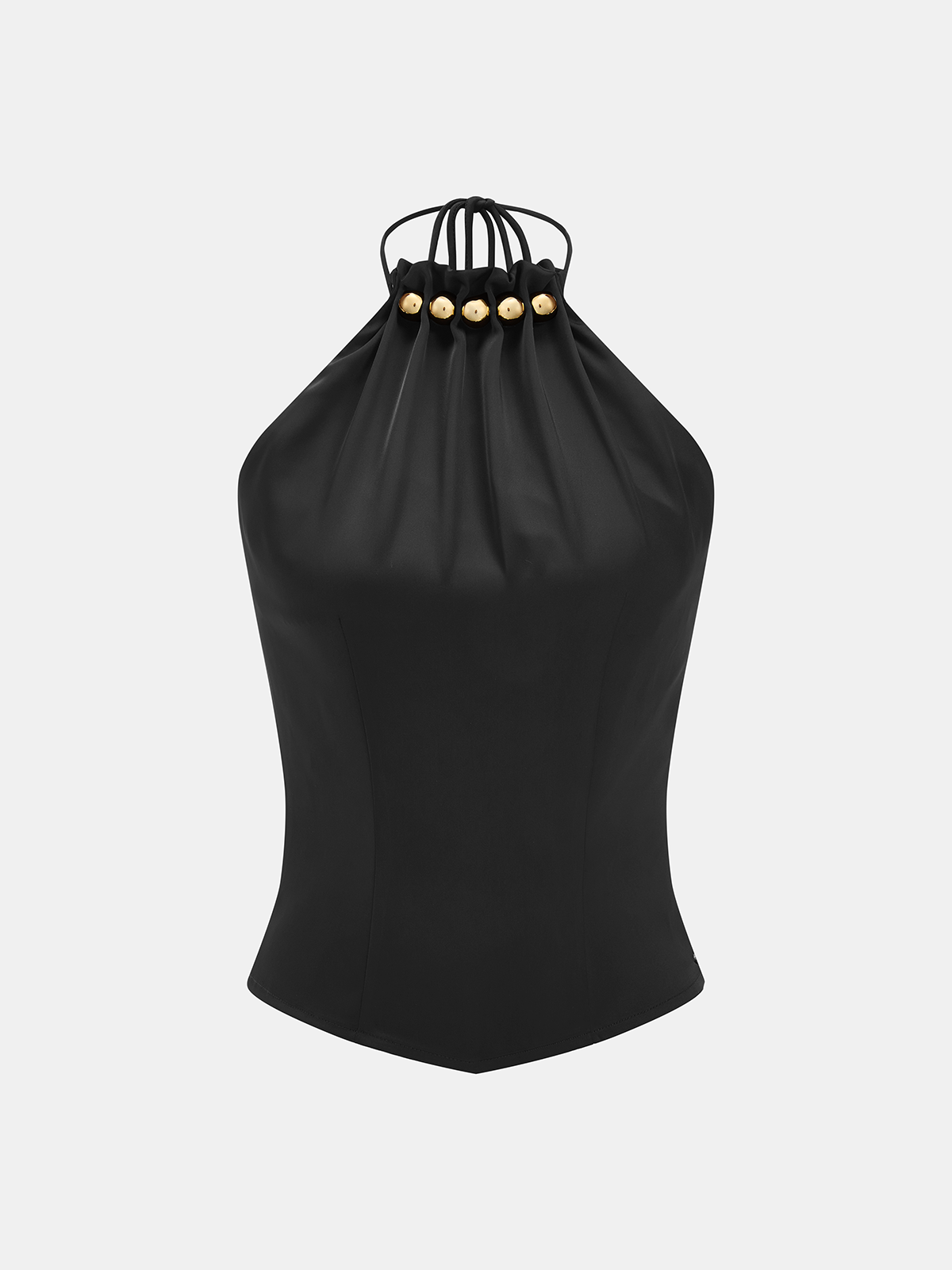 Metal Embellished Halter Tank Top