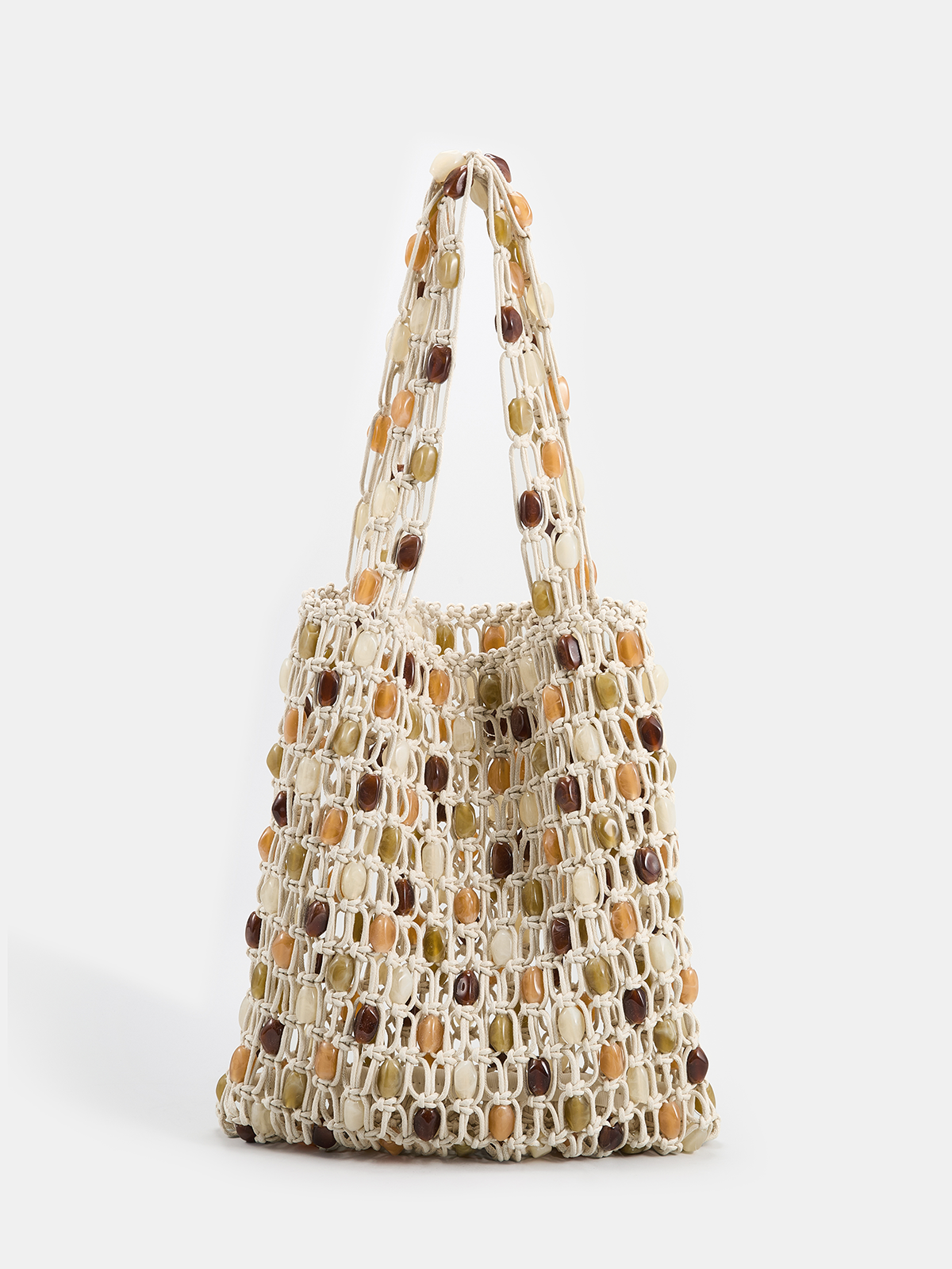 Handwoven Beaded Shoulder Tote Handbag