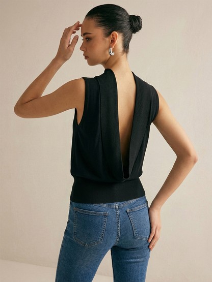 Backless Sleeveless Knit Top