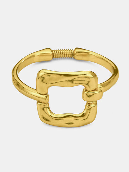 Hollow Square Spring Hinged Bangle Bracelet