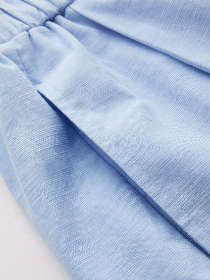 Cotton Linen Shirt & Wide Leg Pants Set