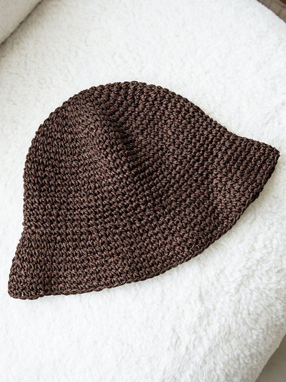 Hand-Crocheted Straw Bucket Hat