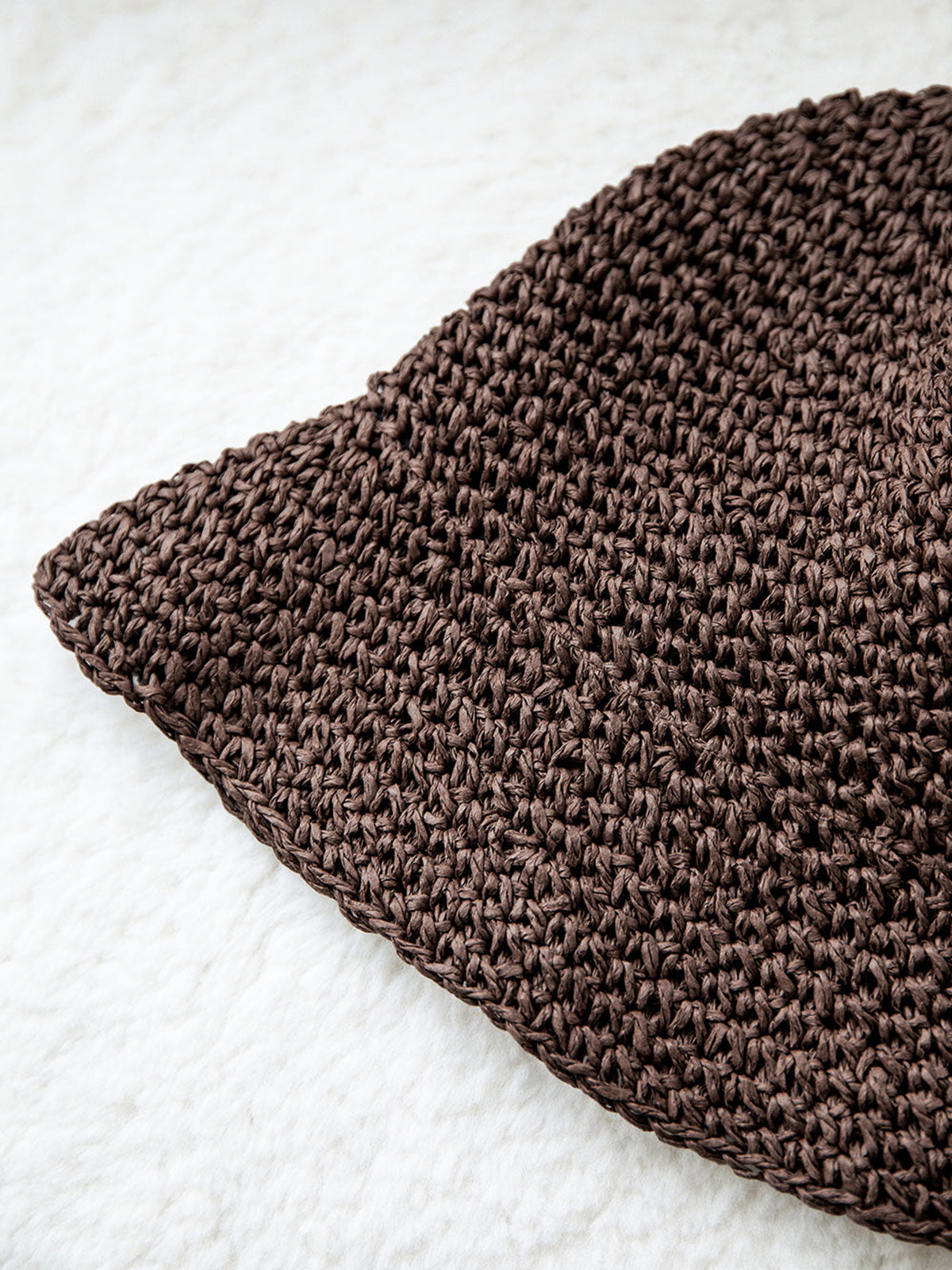 Hand-Crocheted Straw Bucket Hat