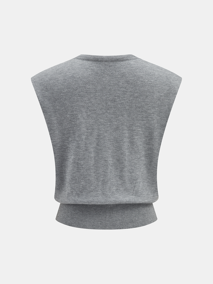 Detachable Scarf Sleeveless Knit Top