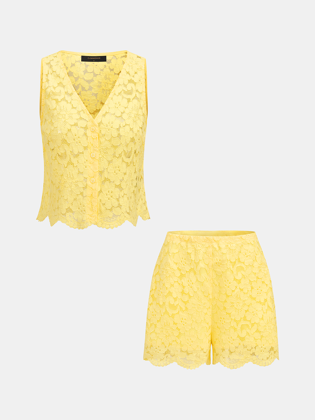 Lace Sleeveless Top & Shorts Set