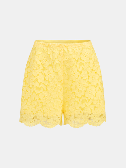 Lace Sleeveless Top & Shorts Set