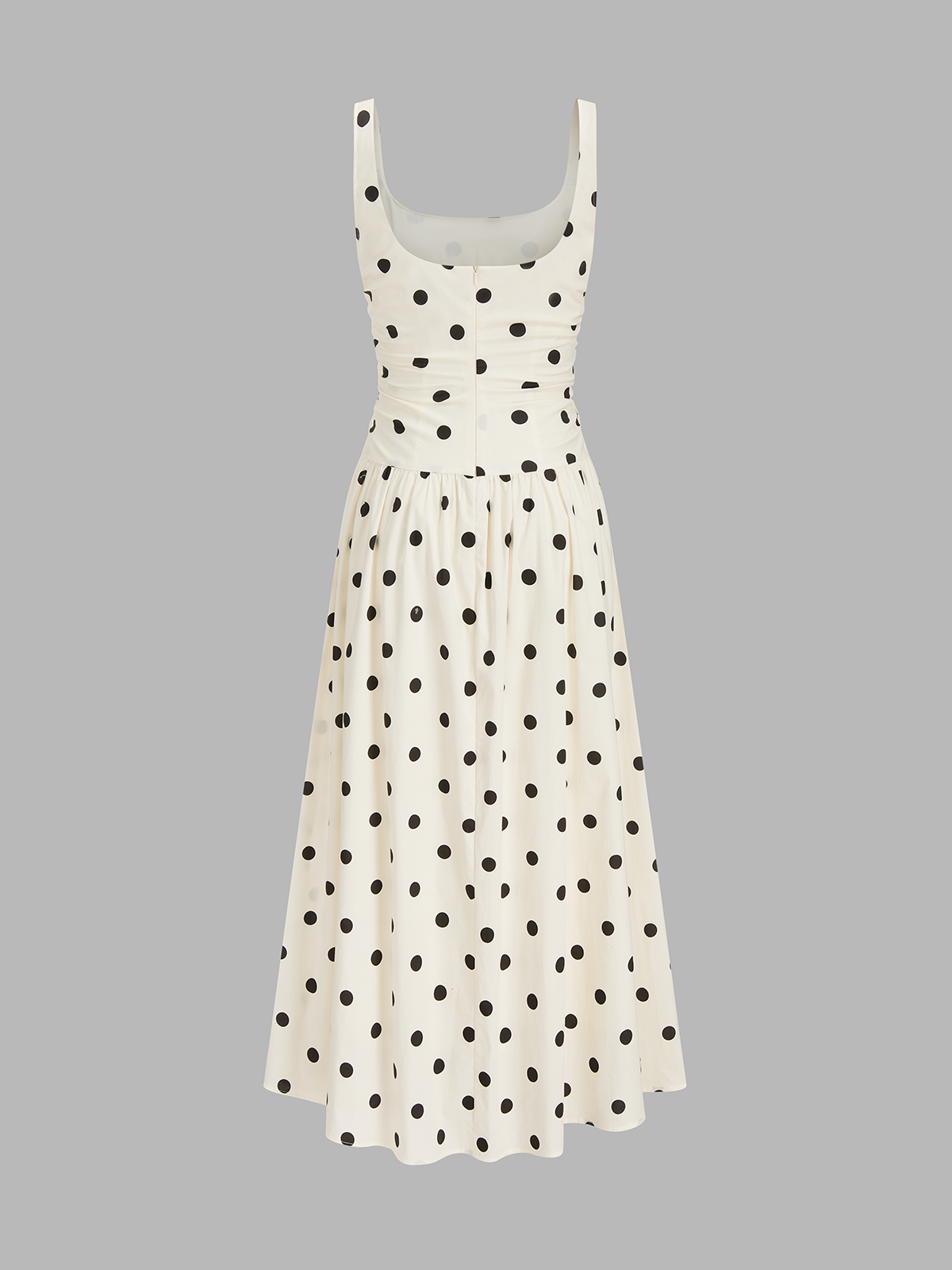 Polka Dot Ruched Cami Maxi Dress