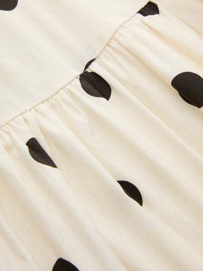 Polka Dot Ruched Cami Maxi Dress