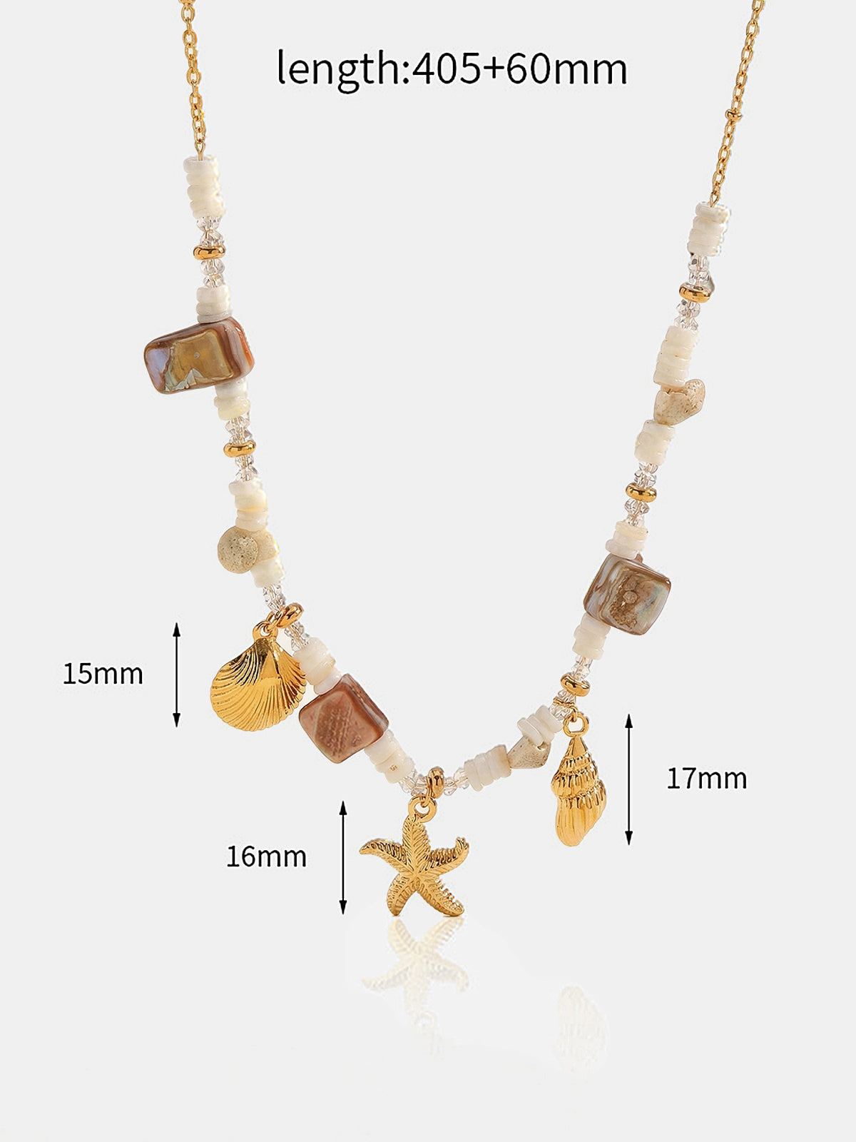 Ocean Starfish Shell Beaded Necklace