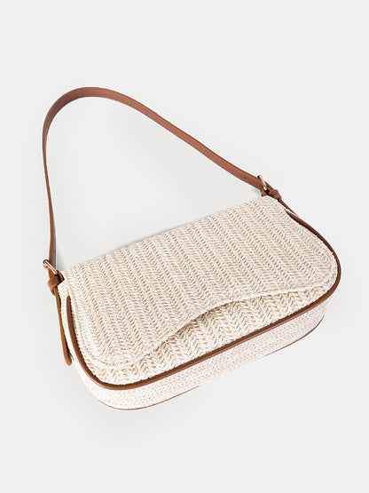 Casual Straw-Texture Shoulder Bag