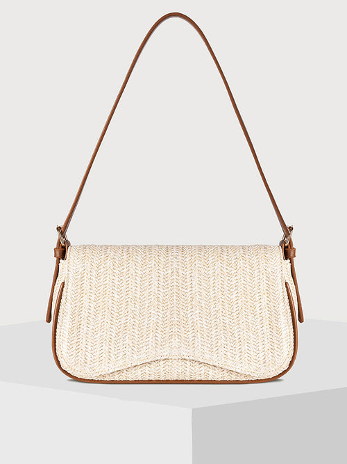 Casual Straw-Texture Shoulder Bag